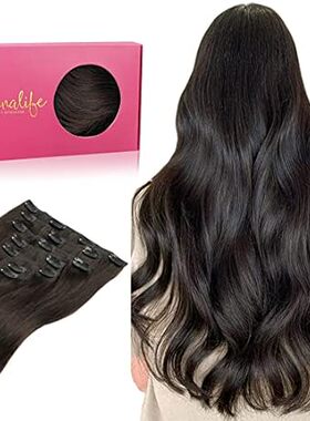WENNALIFE Clip in Hair Extensions Real Human Hair， 18 Inc