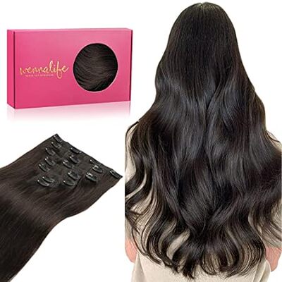 WENNALIFE Clip in Hair Extensions Real Human Hair， 18 Inc