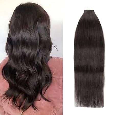 Off Black Human Hair Tape in Hair Extensions 1b 50g 20pcs