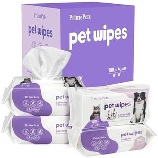 PrimePets Dog Wipes， 400 Count， Pet Grooming Wipes for Do