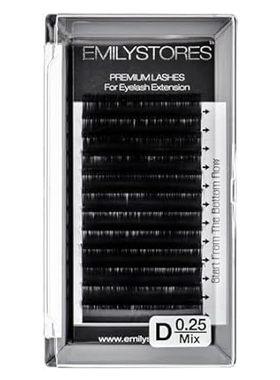 EMILYSTORES Eyelash Extensions 0.25mm Thickness D Curl Le