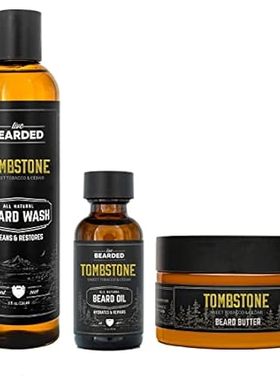 Live Bearded: 3-Step Beard Grooming Kit - Tombstone - Bea