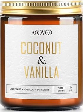 AOOVOO Vanilla Coconut Candle - Scented Candles， Soy Cand