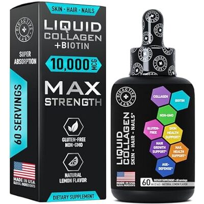 Hydrolyzed Liquid Collagen Peptides and Biotin - Hair Ski