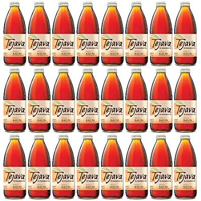 Tejava Peach Black Iced Tea， 24 Pack， 12oz Glass Bottles，