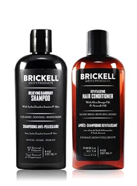 Brickell Men’s Daily Relieving Hair Care Routine， Dandruf
