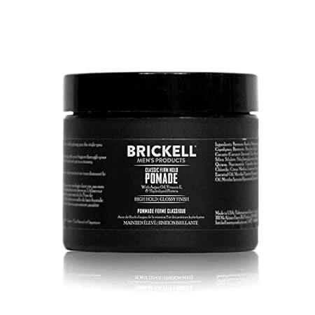 Brickell Men's Hair Styling Firm Hold Pomade for Men， Nat