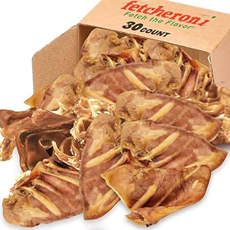 Whole Pig Ears for Dogs Large - 30 Pack Long Lasting Dog