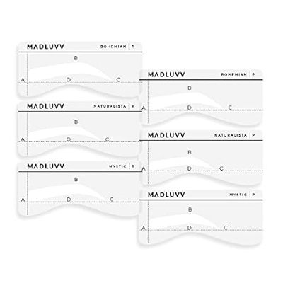 MADLUVV Eyebrow Shaper Stencils， Reusable Brow Mapping Te