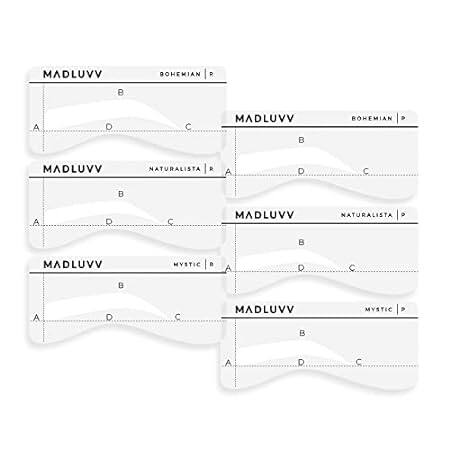 MADLUVV Eyebrow Shaper Stencils， Reusable Brow Mapping Te