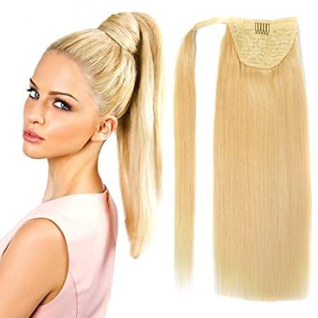 18 Straight Wrap Around Ponytail Human Hair extensions f