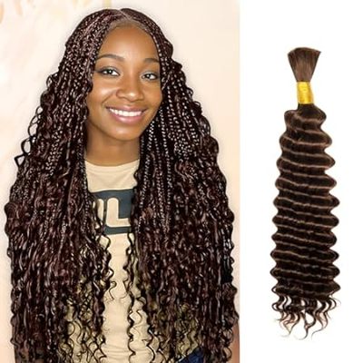 Human Braiding Hair For Boho Braids Deep Wave Bulk Human