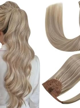 Hetto Ponytail Extensions Human hair Blonde Wrap around P