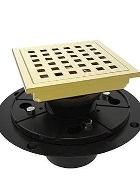 4 Inch Square Shower Floor Drain with Flange，Quadrato Pat