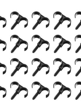uxcell 50Pcs Black Double Cable Clips， 1(25mm) Plastic D