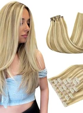 DOORES Seamless Clip in Hair Extensions Real Human Hair，