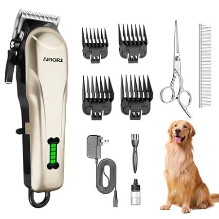 Dog Clippers， Professional Dog Grooming Kit， Low Noise Re