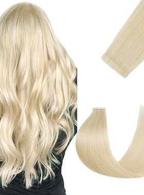 Tape in Hair Extensions Human Hair Double Stitched Platin