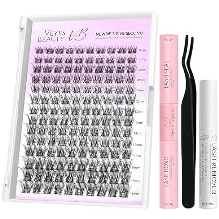 VEYESBEAUTY LuxeBold Cluster Lashes Kit Individual Lash E