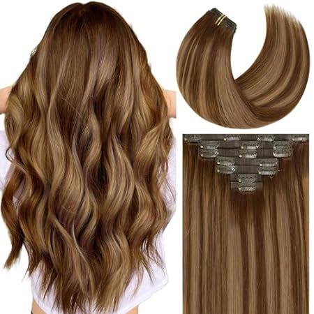 Caliee Clip in Hair Extensions Real Human Hair Fluffy Not