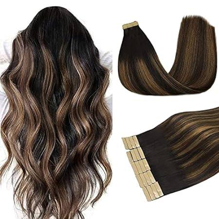 DOORES Tape in Hair Extensions Human Hair 50g 20pcs 18 In