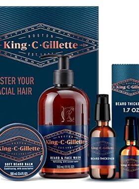 King C. Gillette Beard Wash， Mens Face Wash， Infused w/Ar