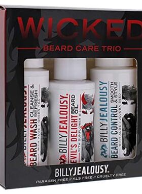 Billy Jealousy Wicked Beard Trio Kit with Beard Wash， Lea