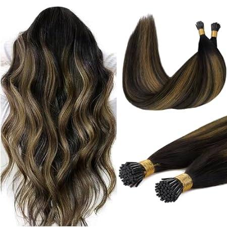 DOORES I Tip Hair Extensions Human Hair， Balayage Natural