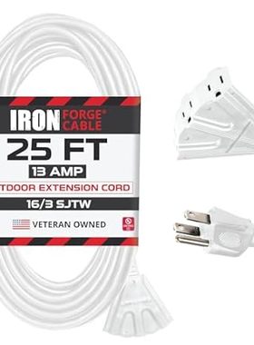 25 Ft Outdoor Extension Cord with 3 Electrical Power Outl