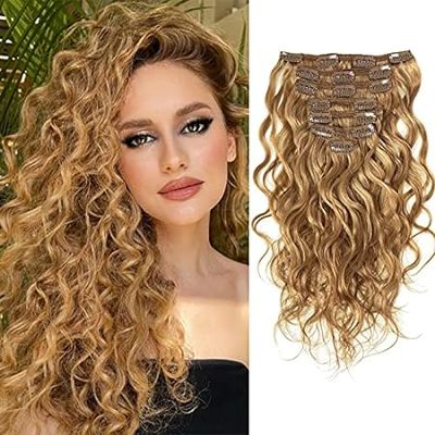 Loxxy Clip in Human Hair Extensions 18inch Natural Wave #