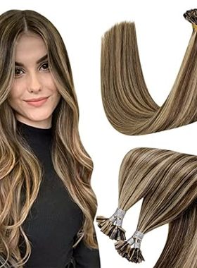Hetto U Tip Hair Extensions Human Hair Blonde Highlighted