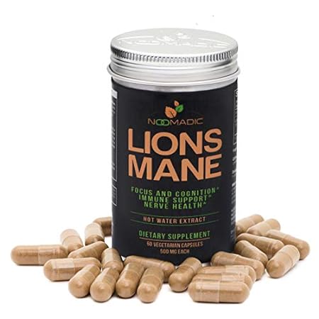Lion's Mane Mushroom， 60 Capsules | 500mg Each， Nerve Gro