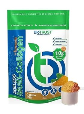 BioTrust Collagen Powder with Turmeric – 5 Types (I， II，