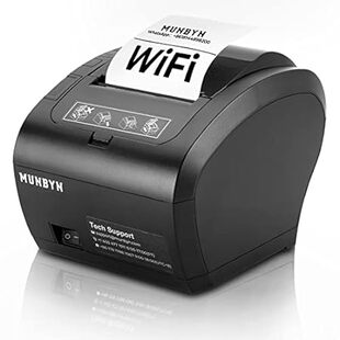 MUNBYN WiFi Thermal Receipt Printer with USB/LAN/RS232 Po