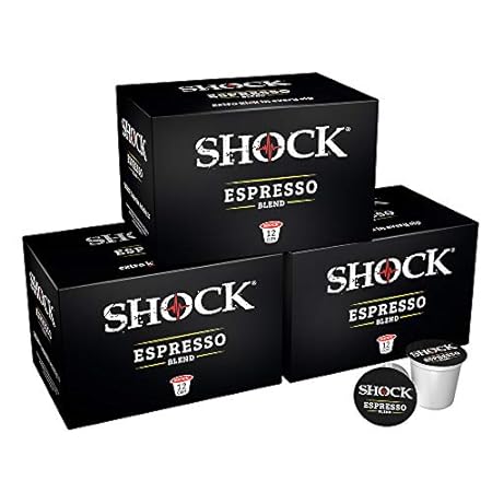 Shock Coffee Espresso Single Serve Cups， 36 count. Compat