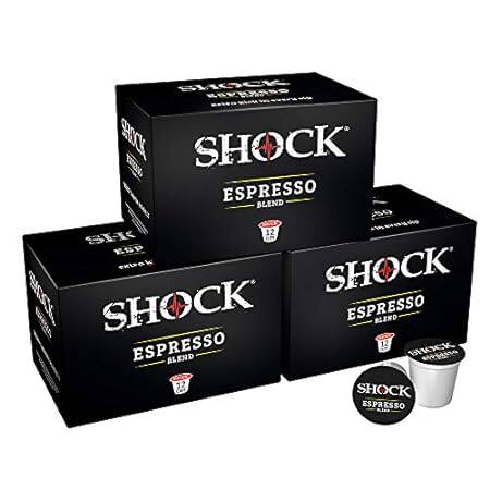 Shock Coffee Espresso Single Serve Cups， 36 count. Compat