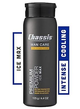 Chassis Ice Max Premium Body Powder for Men， Odor-Absorbe