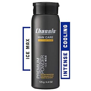 Chassis Ice Max Premium Body Powder for Men， Odor-Absorbe