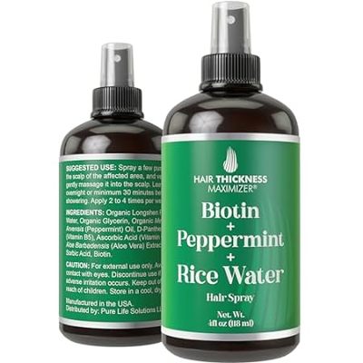 Biotin + Peppermint Oil + Rice Water Spray For Hair Growt