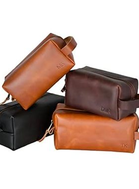 LUXE-RANGE Personalized Leather Toiletry Bag For Men， Lea
