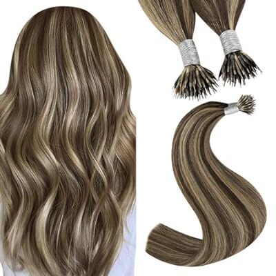 YoungSee Brown Highlight Nano Ring Hair Extensions Dark B