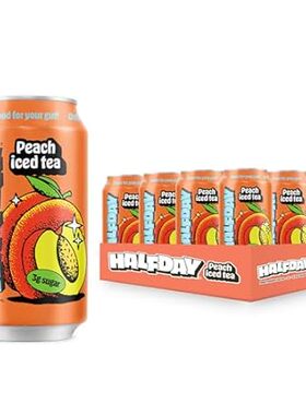 Halfday Prebiotic Peach Iced Tea 12-Pack - Nostalgic Flav