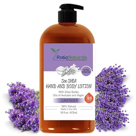 Lavender Shea Butter Hand and Body Lotion， 16 Fl Oz - Moi
