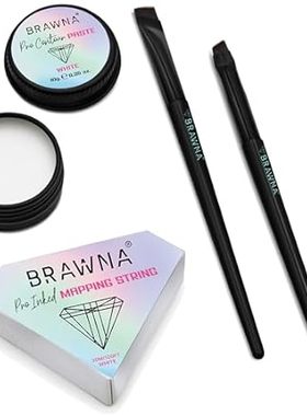 BRAWNA Pro PMU Mapping Kit for Eyebrows and Lips， 1 Count