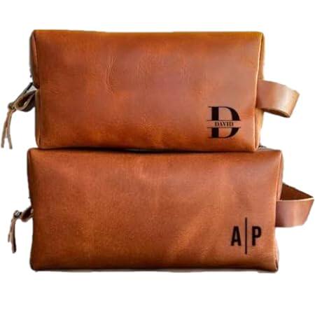 LUXE-RANGE Personalized Leather Toiletry Bag For Men， Chr