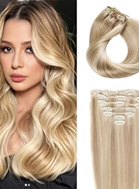Clip in Hair Extensions Real Human Hair 24 inch 120g 7pcs