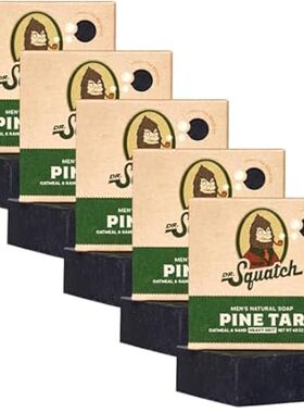 Dr. Squatch Men's Bar Soap - 5-Pack Pine Tar - All Natura