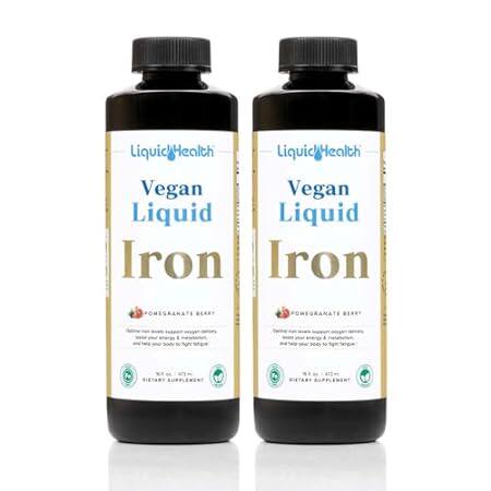 LIQUIDHEALTH Vegan Liquid Iron Supplement with SunActive