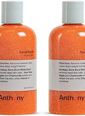 Anthony Facial Scrub， 8 Fl Oz， Contains Aloe Vera， Sand，