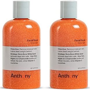 Anthony Facial Scrub, 8 Fl Oz, Contains Aloe Vera, Sand,